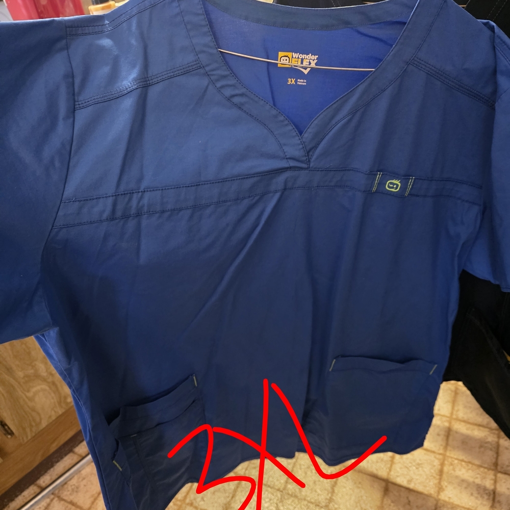 WonderWink Navy Blue Scrub Top 3XL